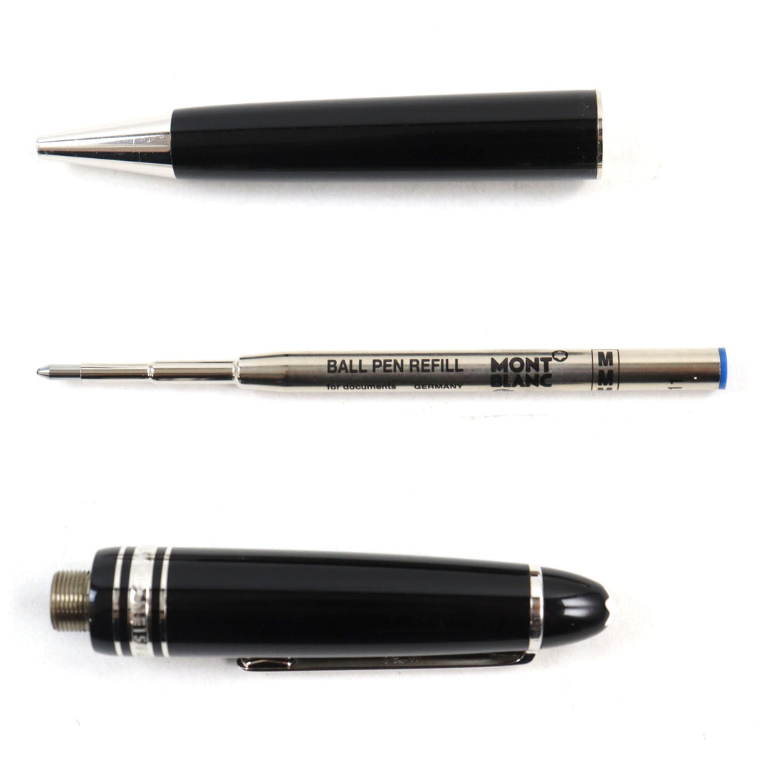 MONTBLANC Ballpoint pen Resin, Stainless steel Black Silver Meisterstck Classic mens Used Authentic