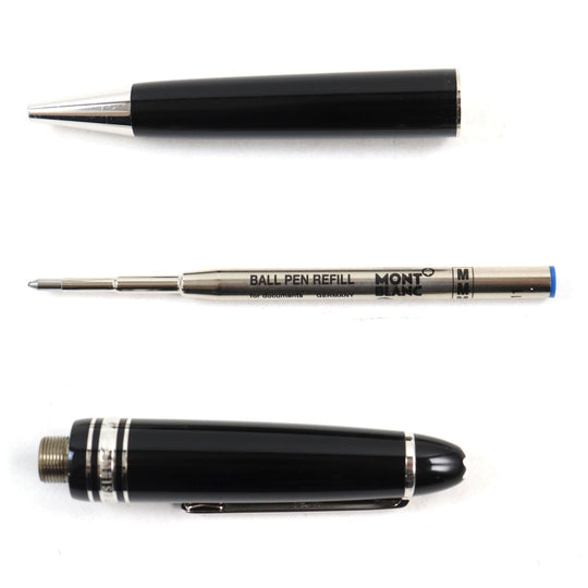 MONTBLANC Ballpoint pen Resin, Stainless steel Black Silver Meisterstck Classic mens Used Authentic