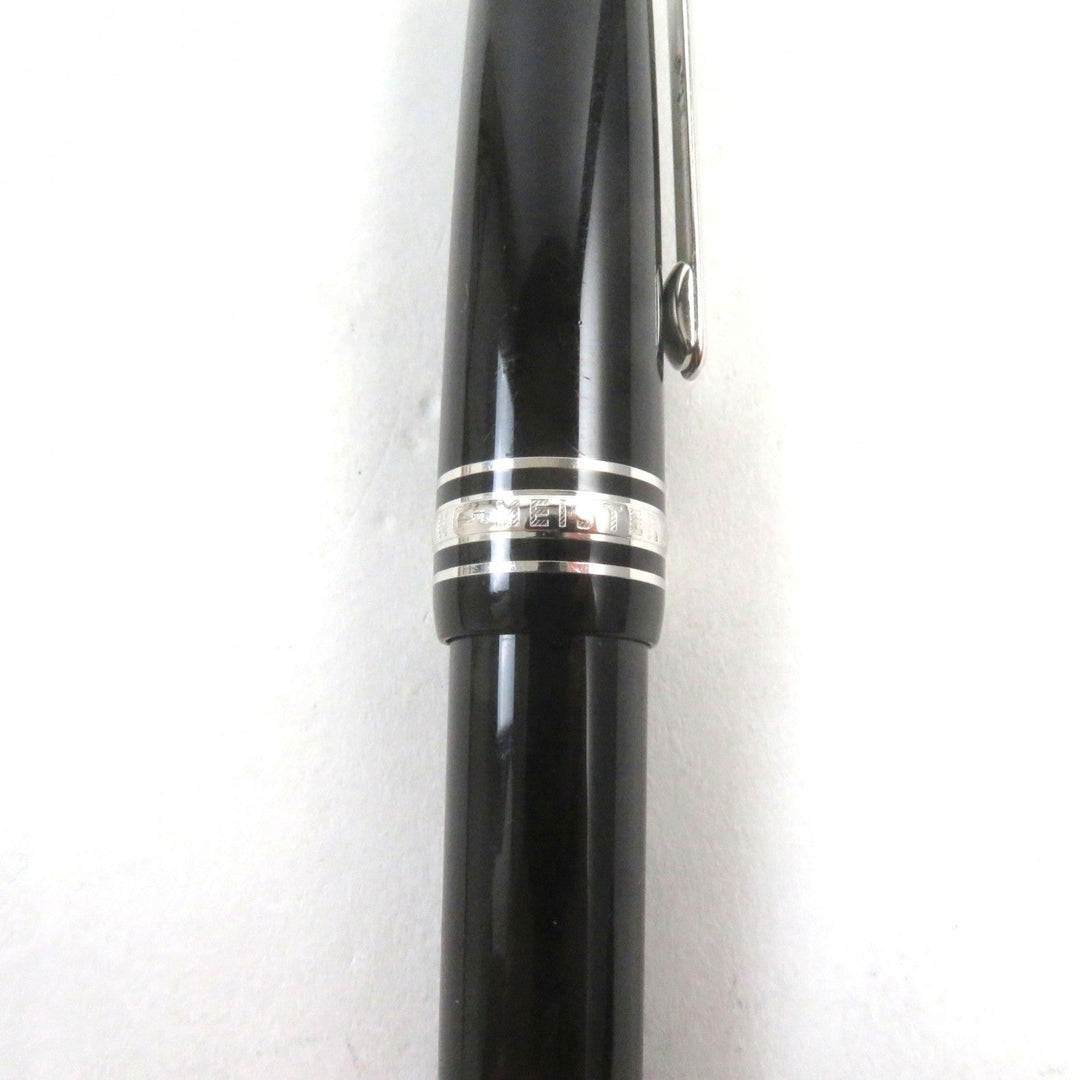 MONTBLANC Ballpoint pen Resin, Stainless steel Black Silver Meisterstck Classic mens Used Authentic