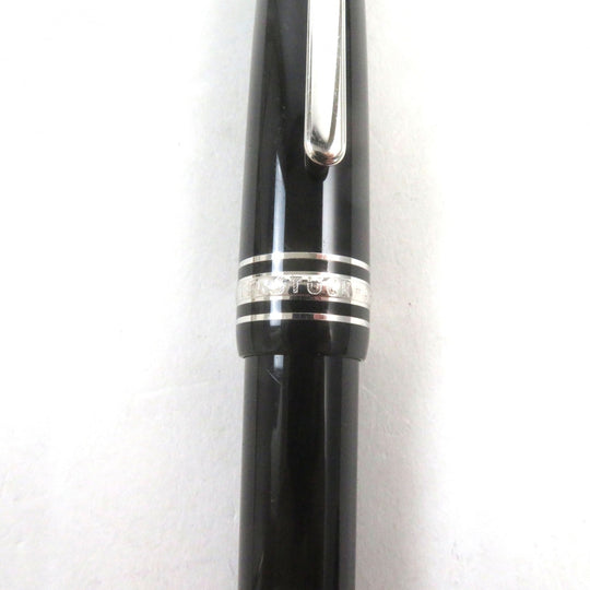 MONTBLANC Ballpoint pen Resin, Stainless steel Black Silver Meisterstck Classic mens Used Authentic