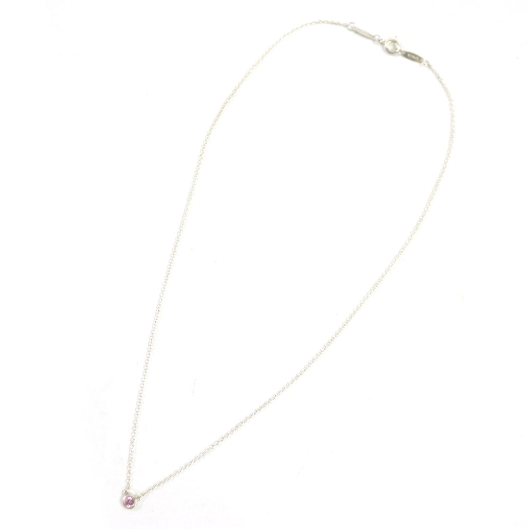 TIFFANY&Co. Necklace Main: SV925, Stone: Pink sapphire Silver Color by the yard Women Used Authentic
