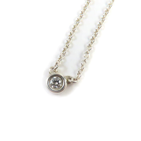 TIFFANY&Co. Necklace Main: SV925, Part: Diamond Silver Elsa Peretti By the Yard Single Diamond Pendant Women Used Authentic