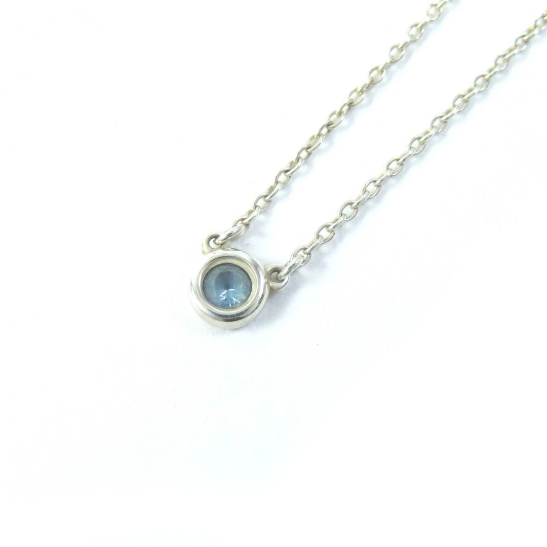 TIFFANY&Co. Necklace Main: SV925, Part: Aquamarine Silver light blue El Saperetti Color by the yard Women Used Authentic