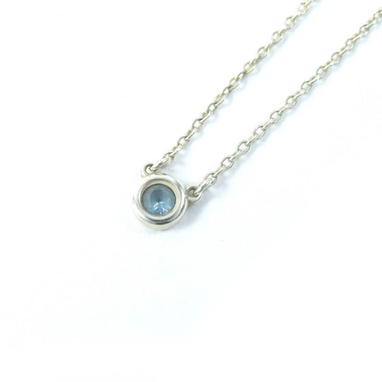 TIFFANY&Co. Necklace Main: SV925, Part: Aquamarine Silver light blue El Saperetti Color by the yard Women Used Authentic