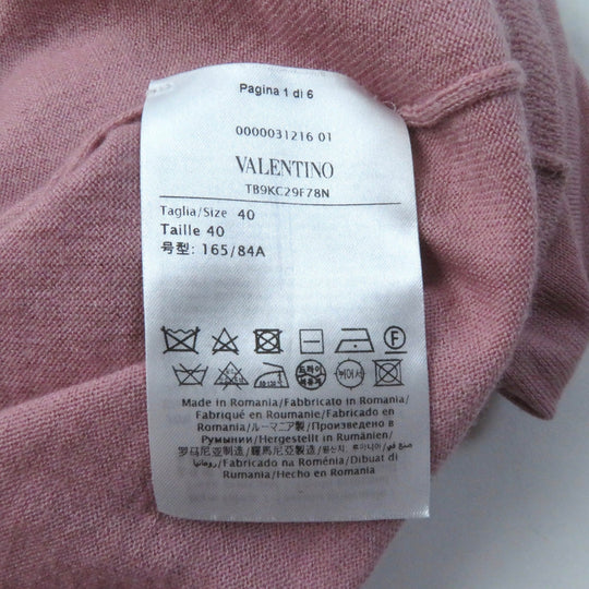 VALENTINO knit TB9KC29F78N Main: 70% wool, Main: 20% silk, Main: 10% cashmere pink Women 40 Used Authentic