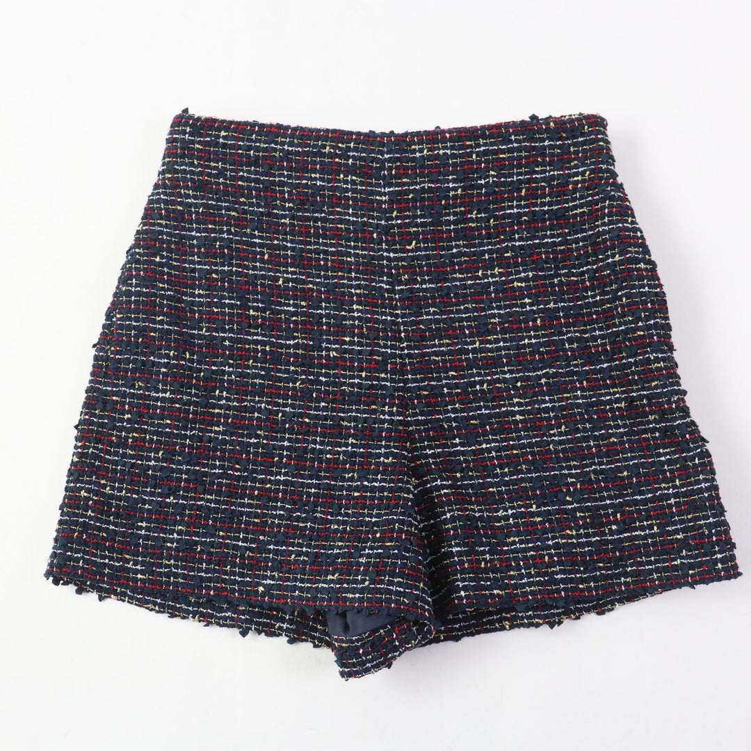 VALENTINO setup Leather: Sheepskin, Outer: 67% cotton, Outer: 24% nylon, Outer: 5% acrylic, Outer: 4% metal fiber, PT Lining: 63% rayon, 37% silk Navy multi Women (Top) 38, (Bottom) 40 Used Authentic