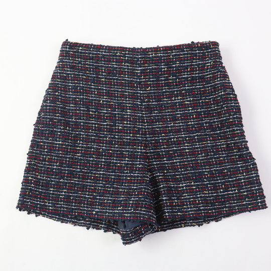 VALENTINO setup Leather: Sheepskin, Outer: 67% cotton, Outer: 24% nylon, Outer: 5% acrylic, Outer: 4% metal fiber, PT Lining: 63% rayon, 37% silk Navy multi Women (Top) 38, (Bottom) 40 Used Authentic