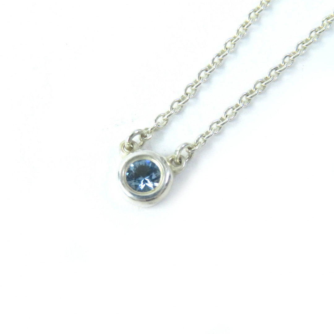 TIFFANY&Co. Necklace Main: SV925, Part: Aquamarine Silver light blue El Saperetti Color by the yard Women Used Authentic