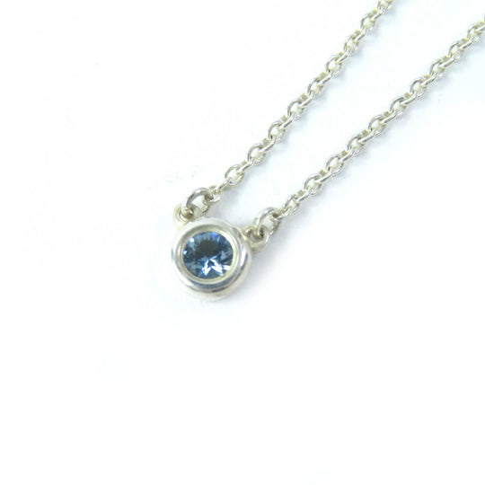 TIFFANY&Co. Necklace Main: SV925, Part: Aquamarine Silver light blue El Saperetti Color by the yard Women Used Authentic