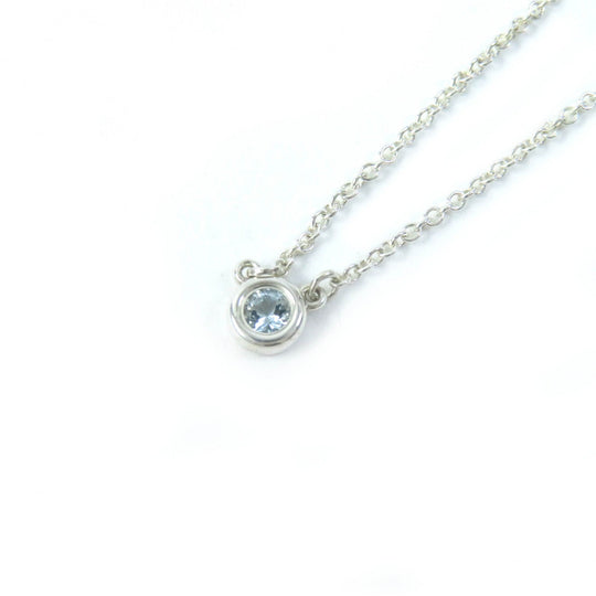 TIFFANY&Co. Necklace Main: SV925, Part: Aquamarine Silver light blue El Saperetti Color by the yard Women Used Authentic