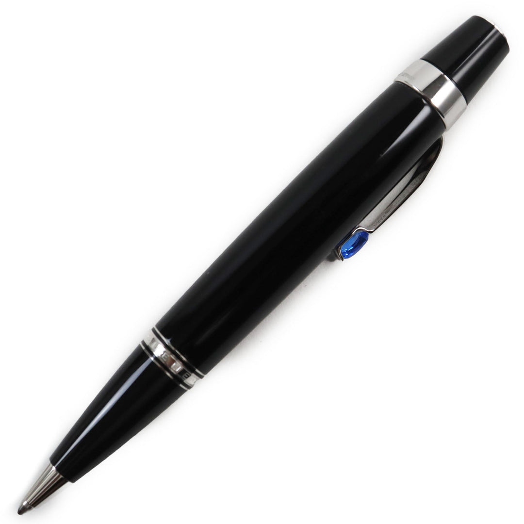MONTBLANC Ballpoint pen Resin, Blue Gemstone Black Silver Boheme mens Used Authentic