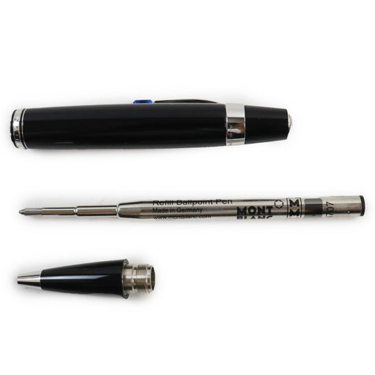 MONTBLANC Ballpoint pen Resin, Blue Gemstone Black Silver Boheme mens Used Authentic