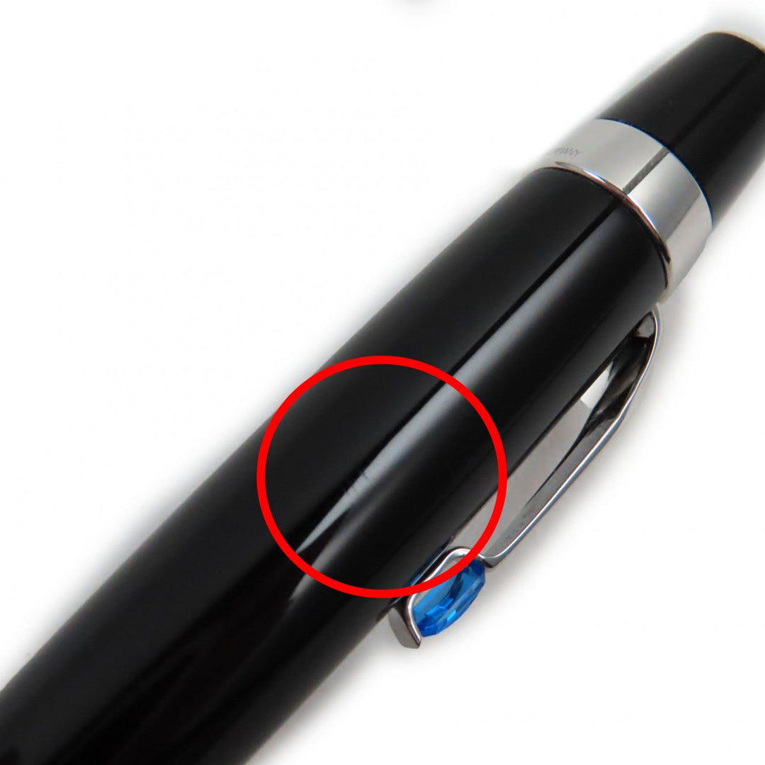 MONTBLANC Ballpoint pen Resin, Blue Gemstone Black Silver Boheme mens Used Authentic