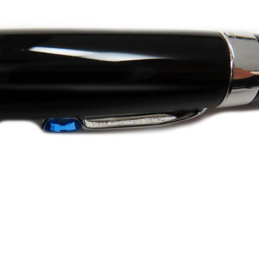 MONTBLANC Ballpoint pen Resin, Blue Gemstone Black Silver Boheme mens Used Authentic