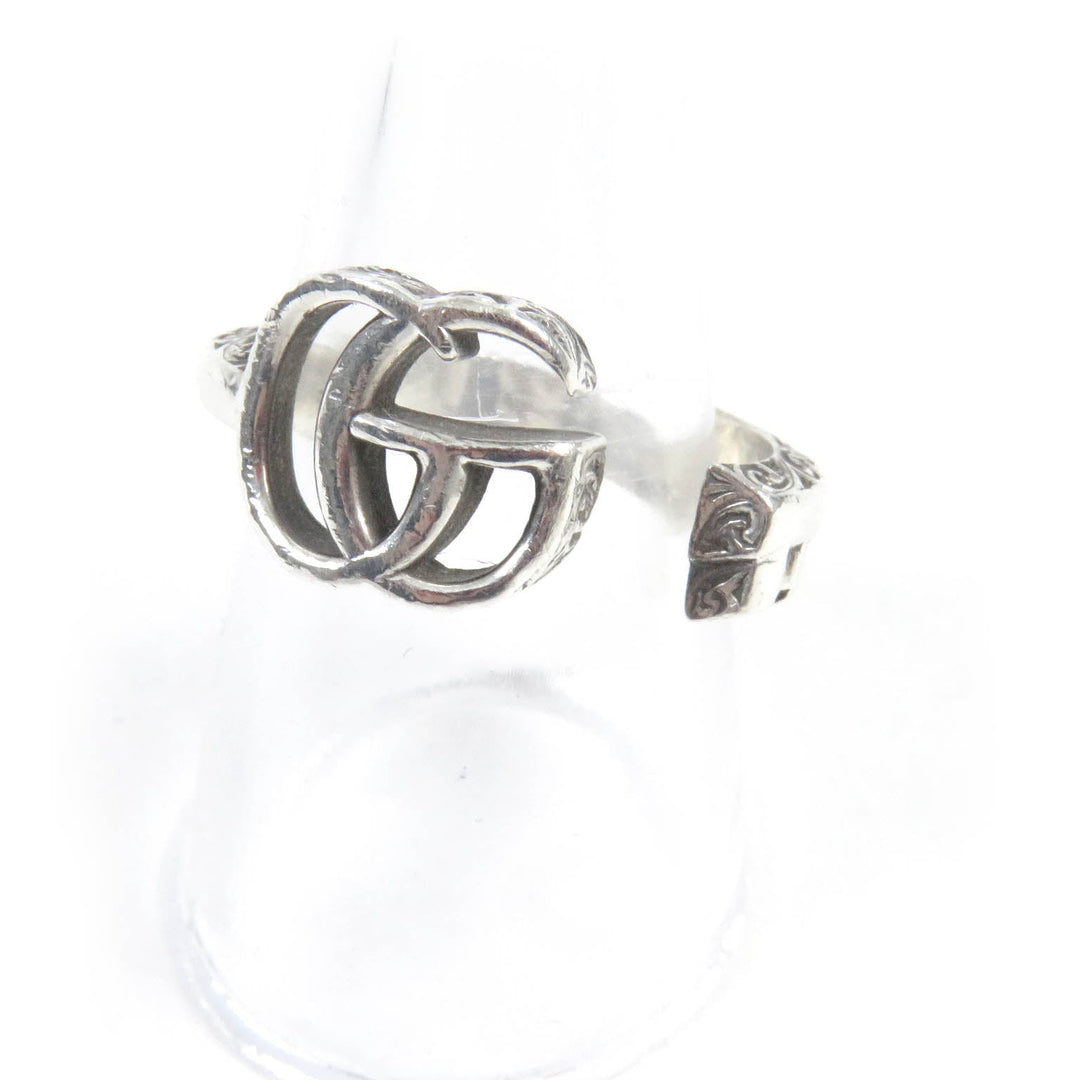 GUCCI Ring 627760 Main�FAG925 Silver Arabesque Double G key ring mens Used Authentic