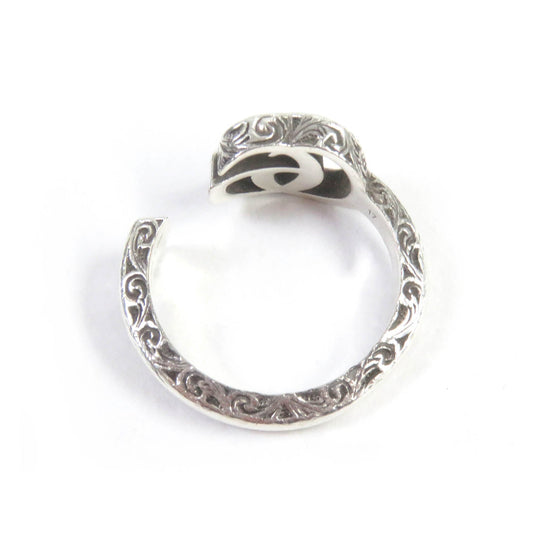 GUCCI Ring 627760 Main�FAG925 Silver Arabesque Double G key ring mens Used Authentic