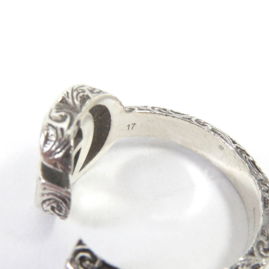 GUCCI Ring 627760 Main�FAG925 Silver Arabesque Double G key ring mens Used Authentic