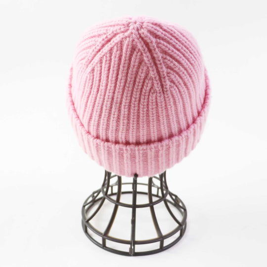 GUCCI Knit cap 764594 Main: 85% wool, Main: 15% cashmere, Part: Lamb leather pink Women M 57 21cm Used Authentic