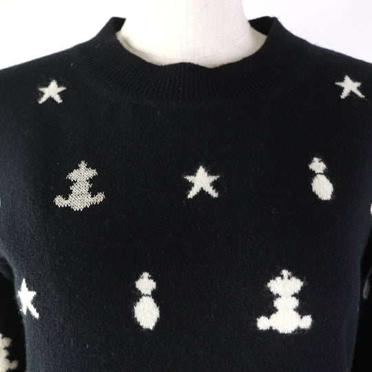 HERMES one piece Main: 100% cashmere, part: 83% rayon, part: 17% polyester Black Ivory Poste et Cavalerie Sabre Bag Women 34 Used Authentic