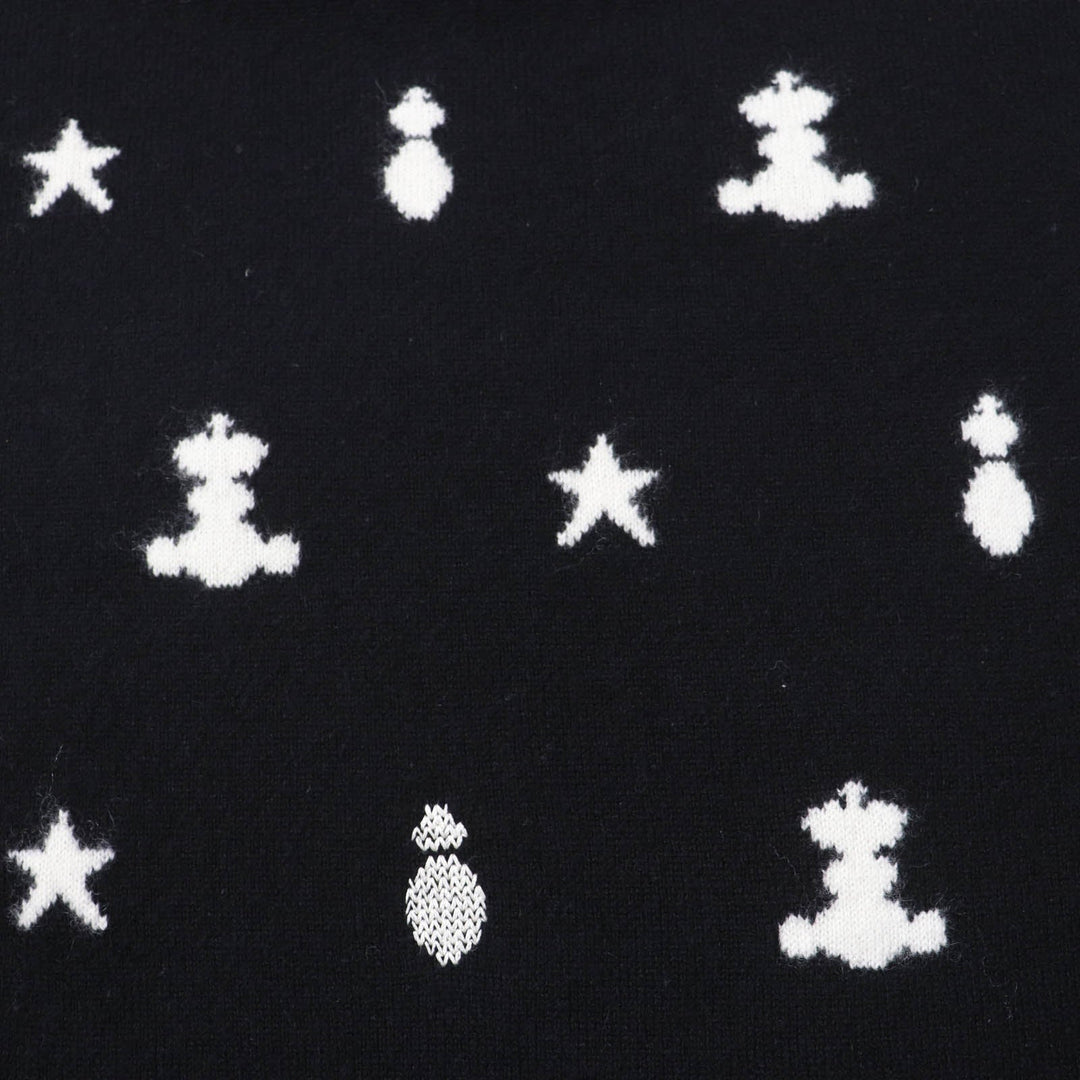 HERMES one piece Main: 100% cashmere, part: 83% rayon, part: 17% polyester Black Ivory Poste et Cavalerie Sabre Bag Women 34 Used Authentic