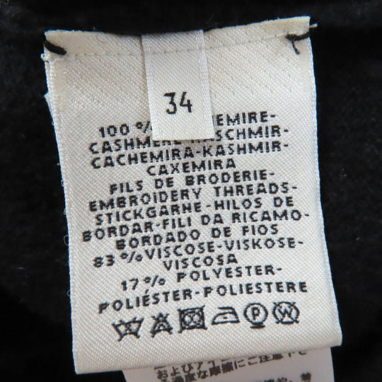 HERMES one piece Main: 100% cashmere, part: 83% rayon, part: 17% polyester Black Ivory Poste et Cavalerie Sabre Bag Women 34 Used Authentic