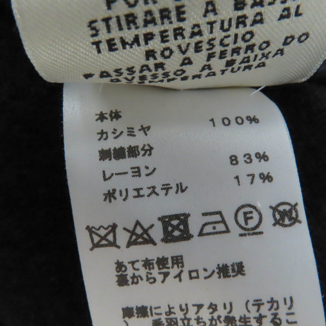 HERMES one piece Main: 100% cashmere, part: 83% rayon, part: 17% polyester Black Ivory Poste et Cavalerie Sabre Bag Women 34 Used Authentic