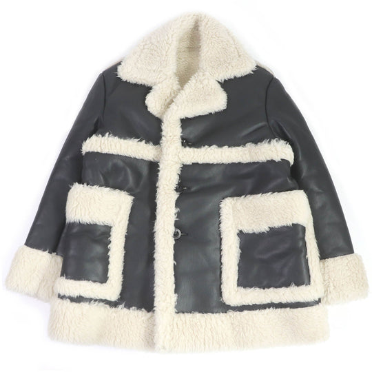 Sacai Jacket 22-02902M Surface: Synthetic leather; Lining: 100% wool; Partial portion: 55% acrylic, 45% polyester black mens 1 Used Authentic