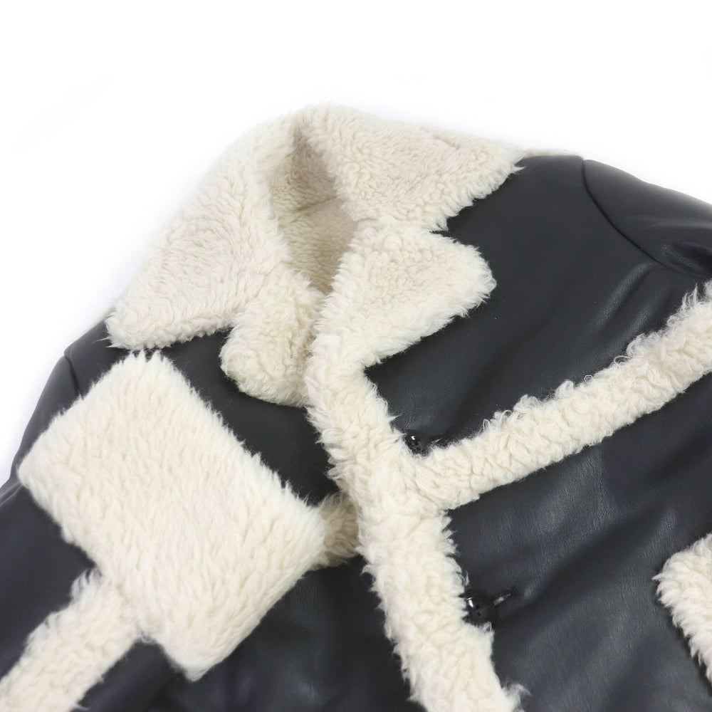 Sacai Jacket 22-02902M Surface: Synthetic leather; Lining: 100% wool; Partial portion: 55% acrylic, 45% polyester black mens 1 Used Authentic