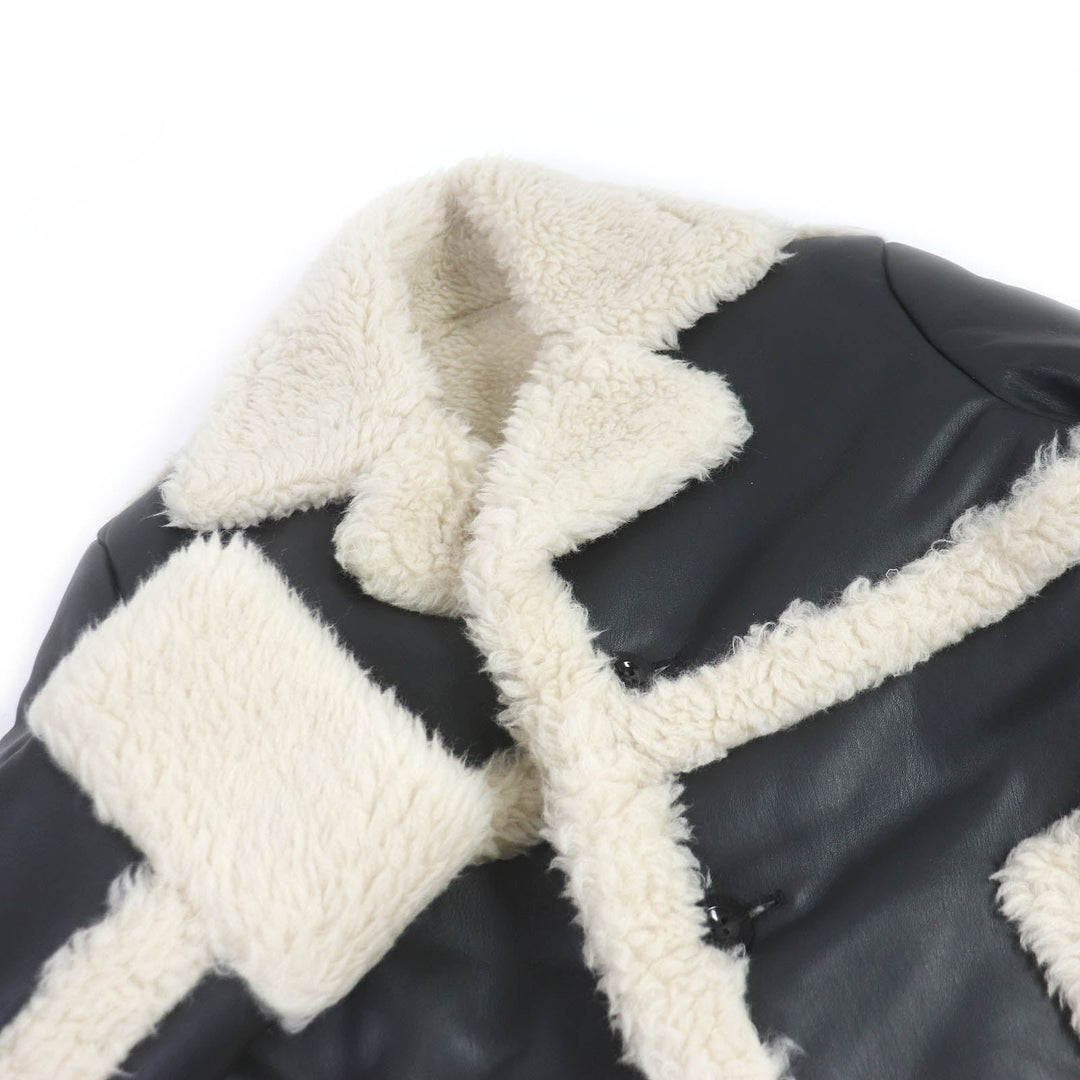 Sacai Jacket 22-02902M Surface: Synthetic leather; Lining: 100% wool; Partial portion: 55% acrylic, 45% polyester black mens 1 Used Authentic