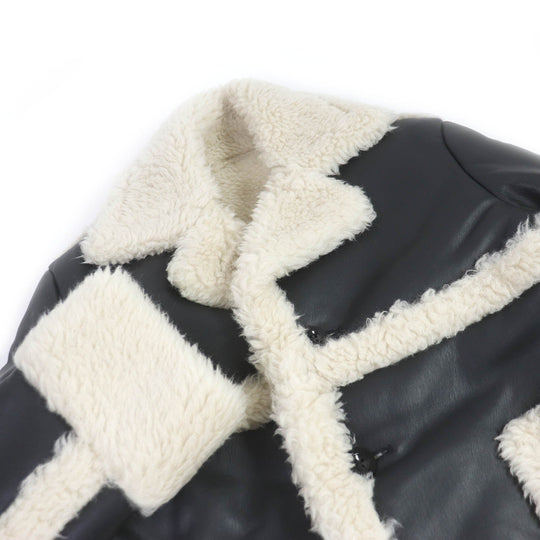 Sacai Jacket 22-02902M Surface: Synthetic leather; Lining: 100% wool; Partial portion: 55% acrylic, 45% polyester black mens 1 Used Authentic