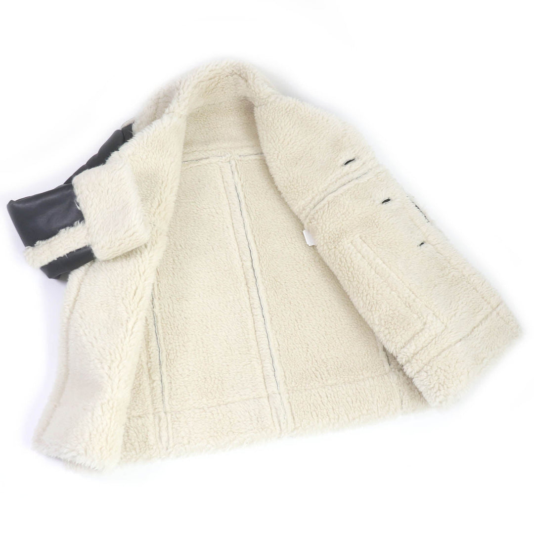 Sacai Jacket 22-02902M Surface: Synthetic leather; Lining: 100% wool; Partial portion: 55% acrylic, 45% polyester black mens 1 Used Authentic