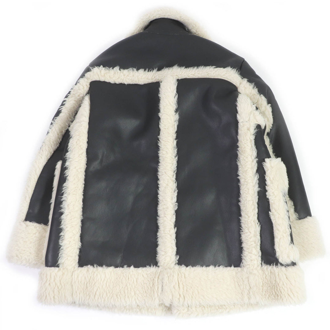 Sacai Jacket 22-02902M Surface: Synthetic leather; Lining: 100% wool; Partial portion: 55% acrylic, 45% polyester black mens 1 Used Authentic