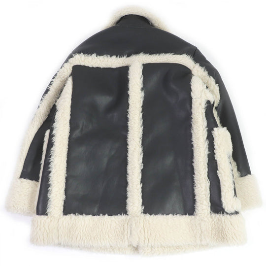 Sacai Jacket 22-02902M Surface: Synthetic leather; Lining: 100% wool; Partial portion: 55% acrylic, 45% polyester black mens 1 Used Authentic