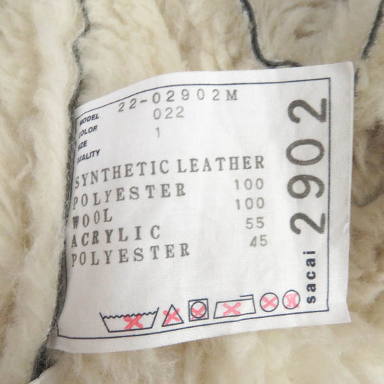 Sacai Jacket 22-02902M Surface: Synthetic leather; Lining: 100% wool; Partial portion: 55% acrylic, 45% polyester black mens 1 Used Authentic