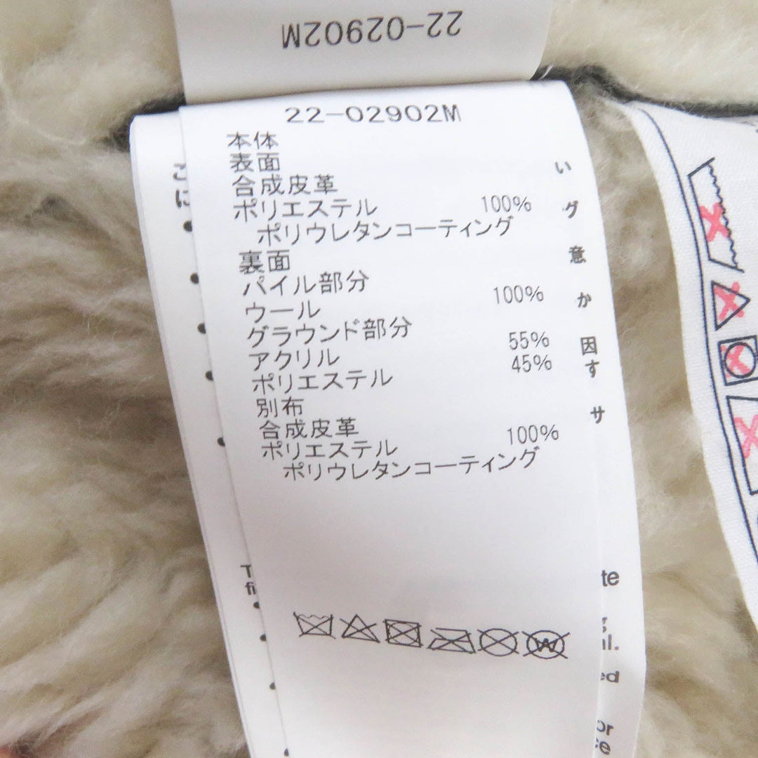 Sacai Jacket 22-02902M Surface: Synthetic leather; Lining: 100% wool; Partial portion: 55% acrylic, 45% polyester black mens 1 Used Authentic