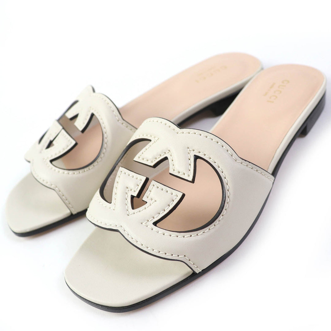 GUCCI Mule 694451 Main: Leather Ivory Women 36 Used Authentic