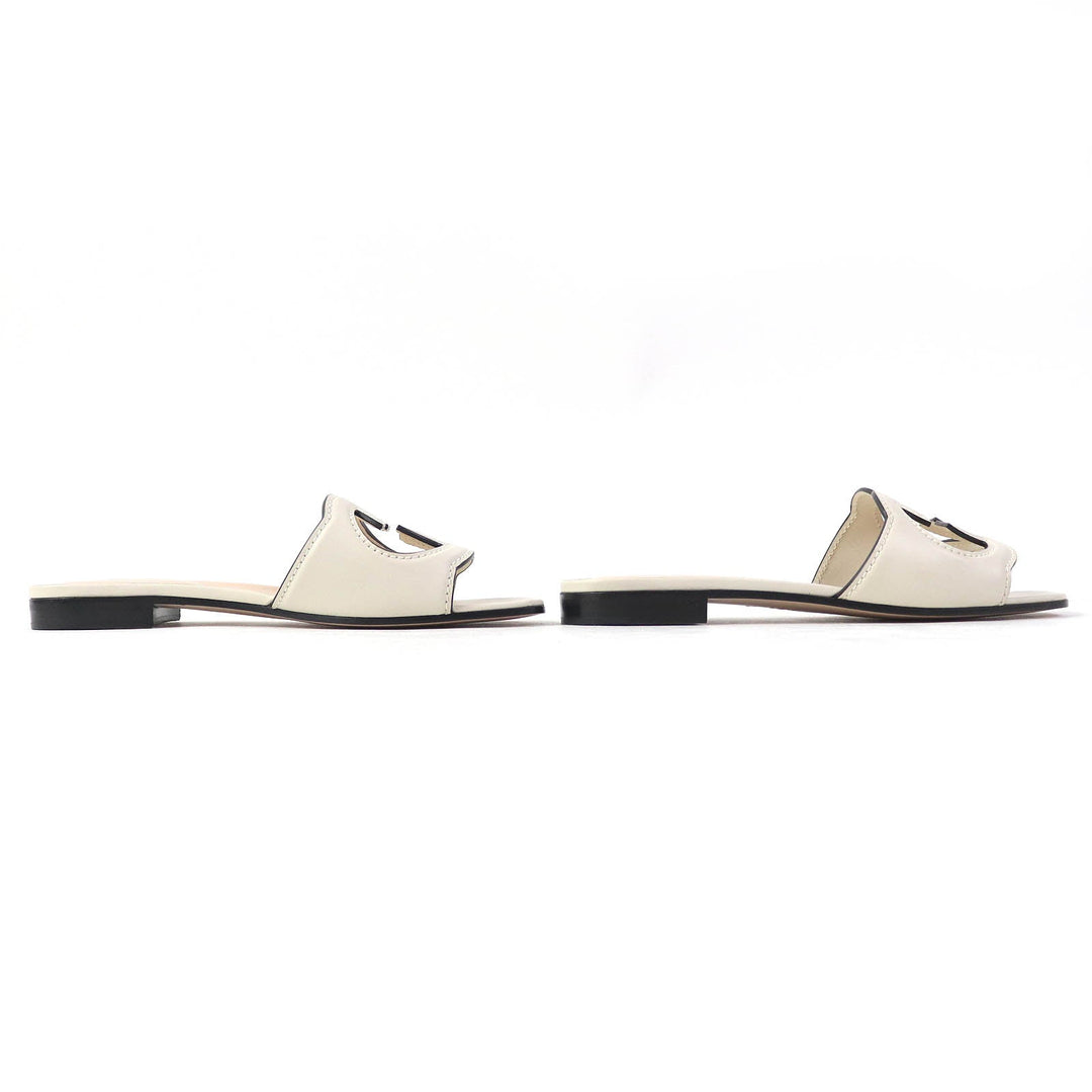 GUCCI Mule 694451 Main: Leather Ivory Women 36 Used Authentic