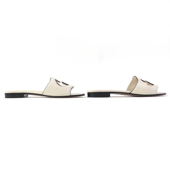 GUCCI Mule 694451 Main: Leather Ivory Women 36 Used Authentic