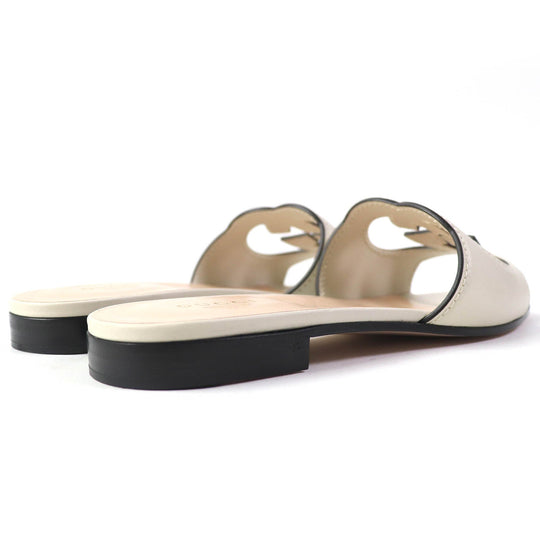 GUCCI Mule 694451 Main: Leather Ivory Women 36 Used Authentic