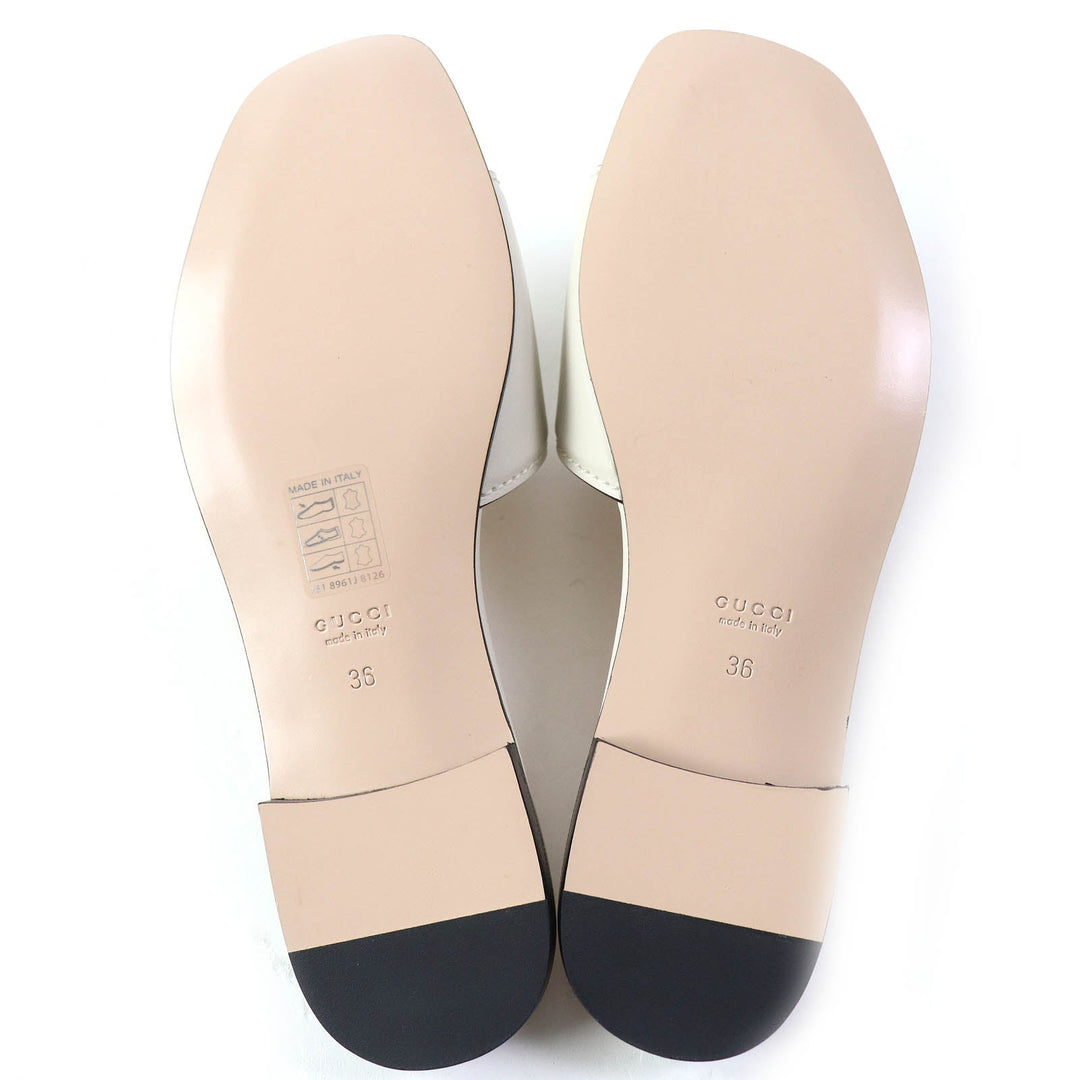 GUCCI Mule 694451 Main: Leather Ivory Women 36 Used Authentic