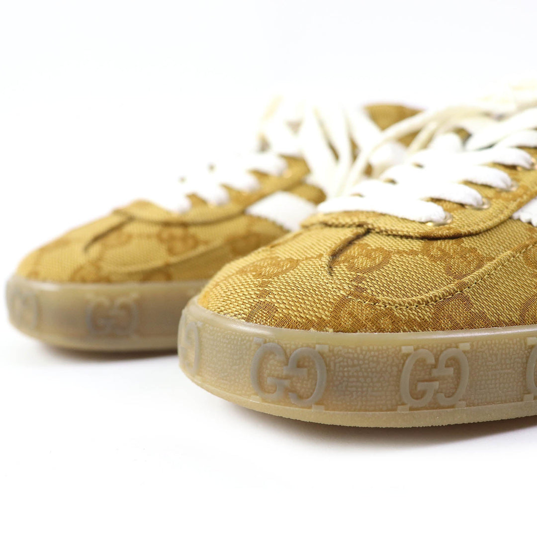 GUCCI Low cut sneakers 707868 HQ7086 GG canvas Beige brown Gazelle Women Used Authentic