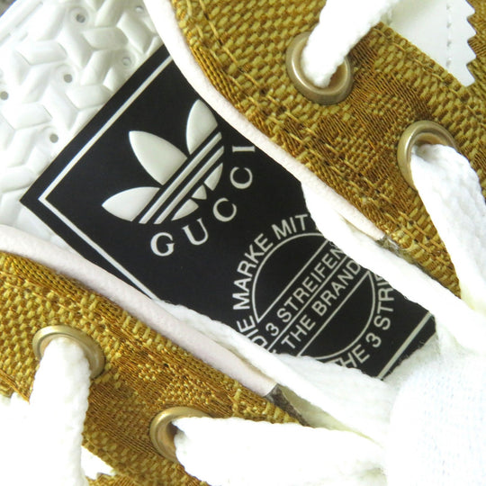 GUCCI Low cut sneakers 707868 HQ7086 GG canvas Beige brown Gazelle Women Used Authentic