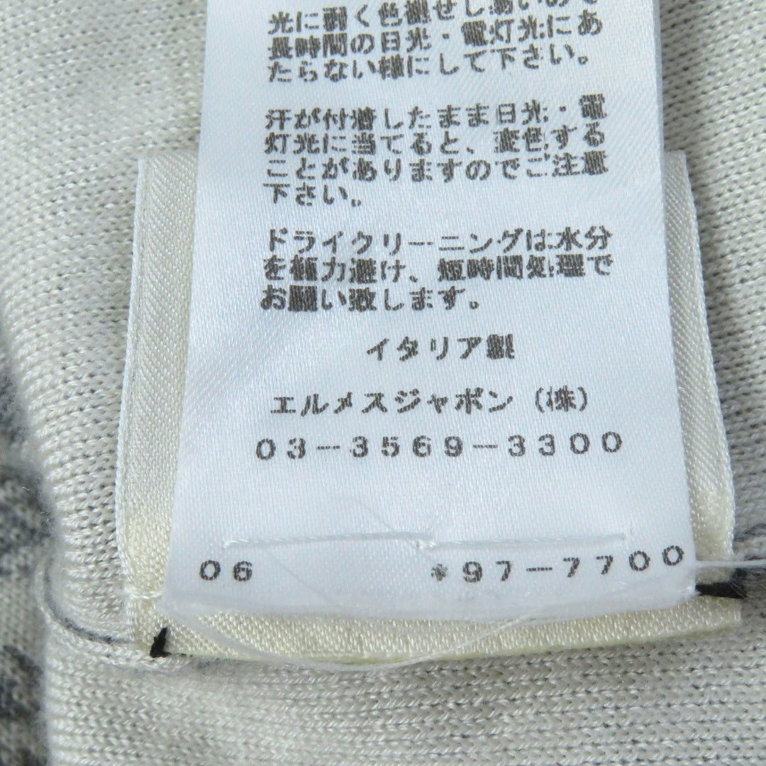 HERMES one piece Main: 46% cashmere, 46% silk, 8% nylon Gray white Women 36 Used Authentic
