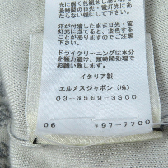 HERMES one piece Main: 46% cashmere, 46% silk, 8% nylon Gray white Women 36 Used Authentic