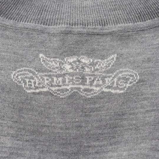 HERMES one piece Main: 46% cashmere, 46% silk, 8% nylon Gray white Women 36 Used Authentic