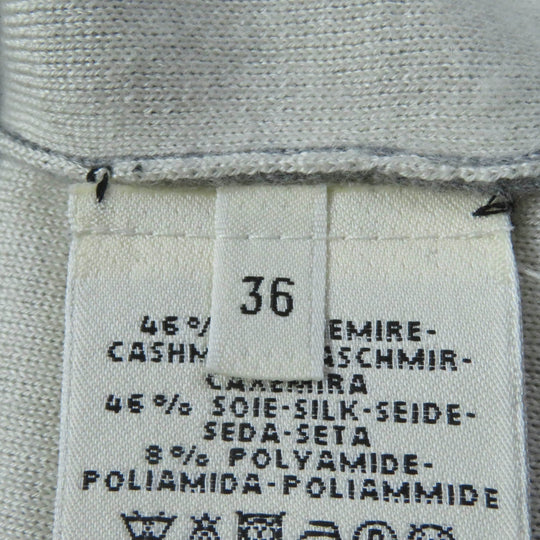 HERMES one piece Main: 46% cashmere, 46% silk, 8% nylon Gray white Women 36 Used Authentic