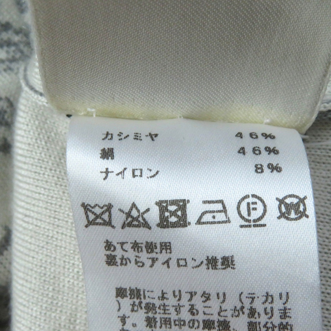 HERMES one piece Main: 46% cashmere, 46% silk, 8% nylon Gray white Women 36 Used Authentic