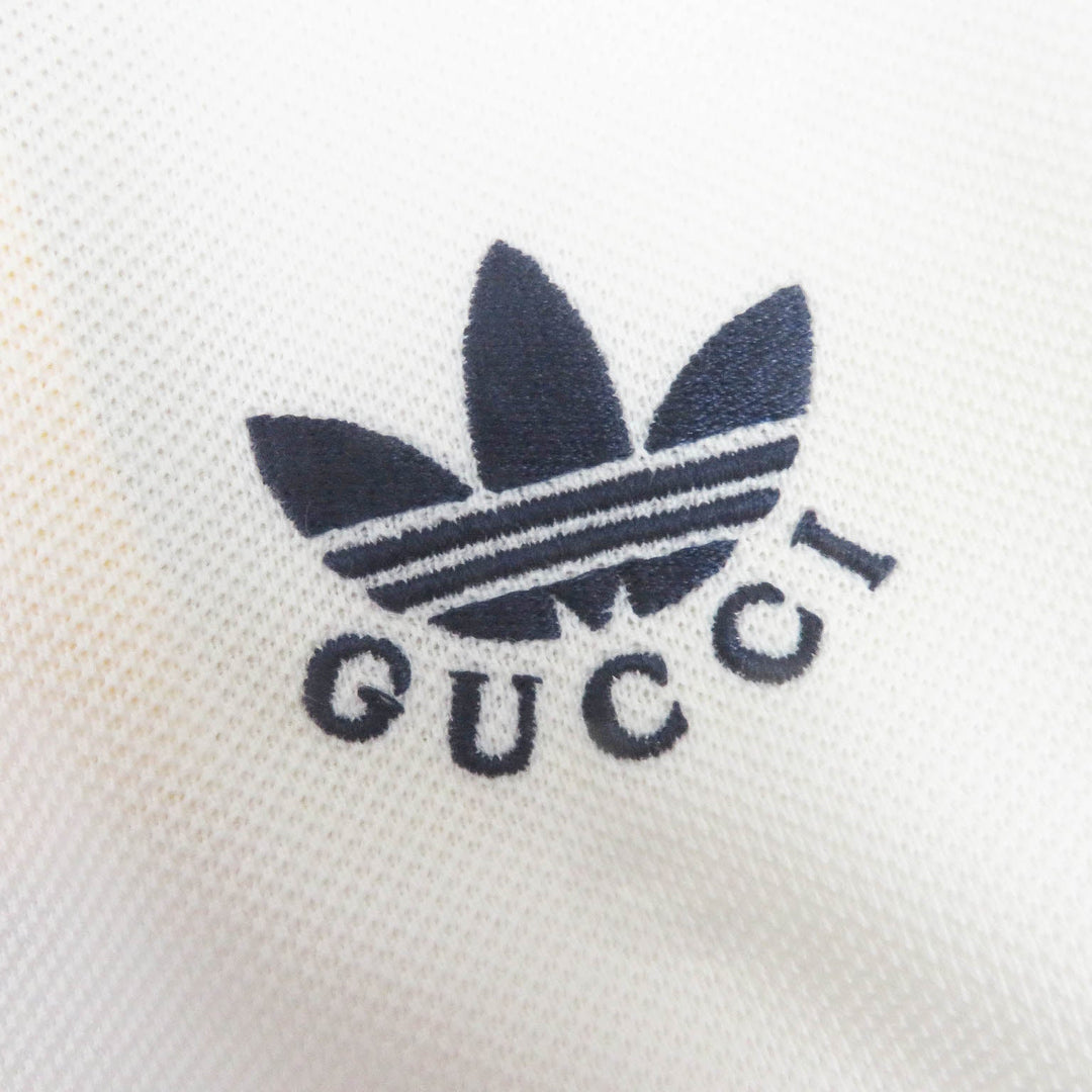 GUCCI Short sleeve polo shirt 700497 Main: 100% cotton, Part: 100% polyester white mens XXL (180/108A) Used Authentic