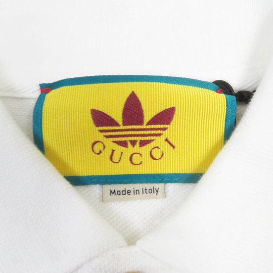 GUCCI Short sleeve polo shirt 700497 Main: 100% cotton, Part: 100% polyester white mens XXL (180/108A) Used Authentic