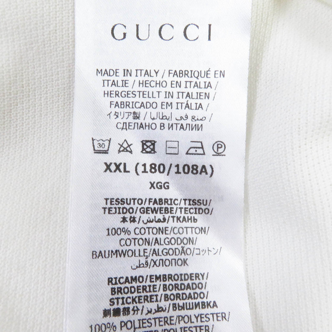 GUCCI Short sleeve polo shirt 700497 Main: 100% cotton, Part: 100% polyester white mens XXL (180/108A) Used Authentic